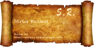 Strba Roland névjegykártya